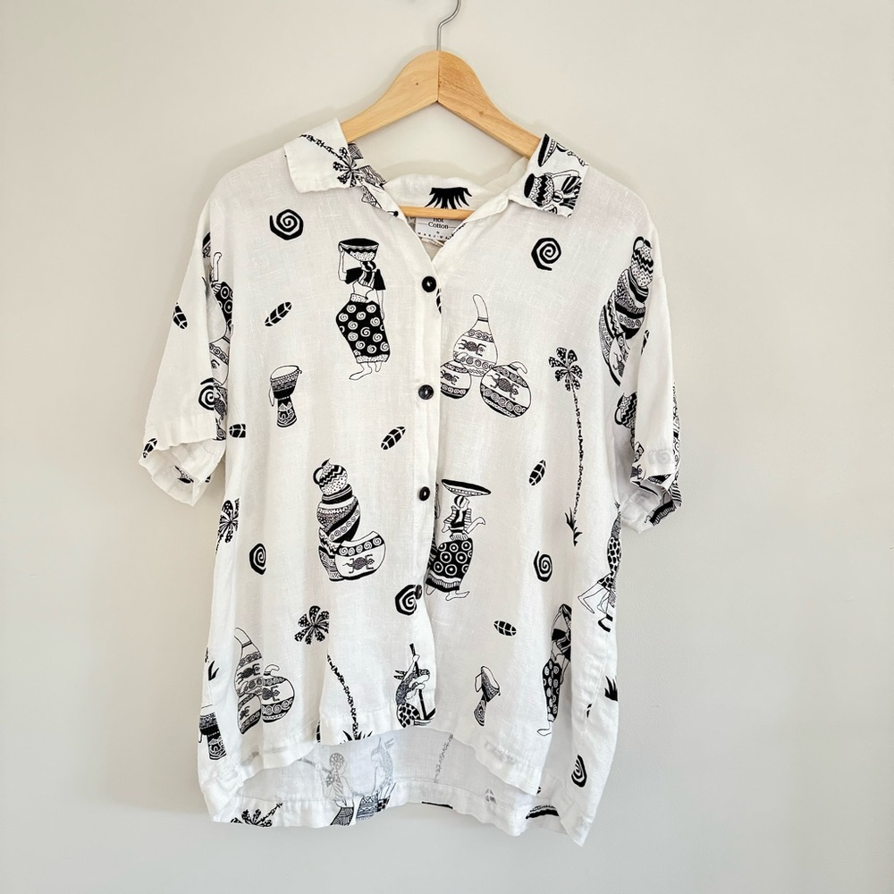Hot Cotton by Marcware 100% Linen Blouse size Medium